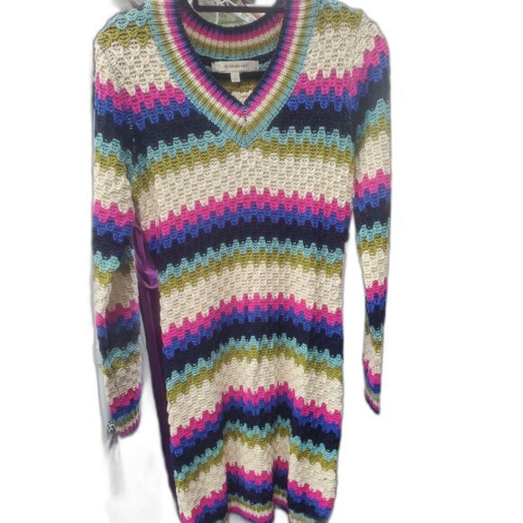 Blue Velvet Dresses & Skirts - Crochet Bluevelvet Dress Size Large V-Neck